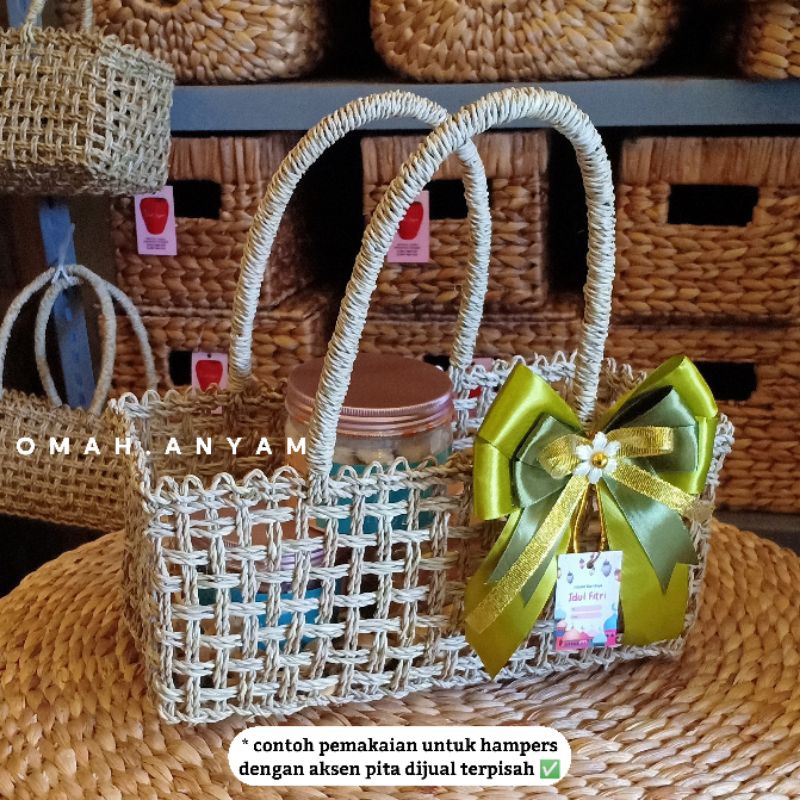 Tas Hampers Lebaran/Keranjang Hampers/Tas Souvenir/Tas Anyaman Pandan