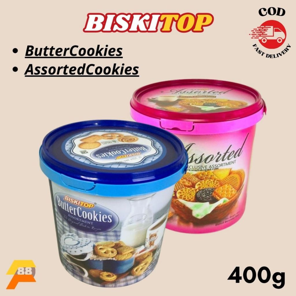 

Biskuit Biskitop Assorted Cookies dan Butter Cookies 400 gram Halal