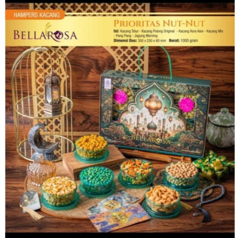 

BELLAROSA PRIORITAS Nut Nut Kacang Paket Hampers Untuk Hari Raya Ramadhan Lebaran 2025