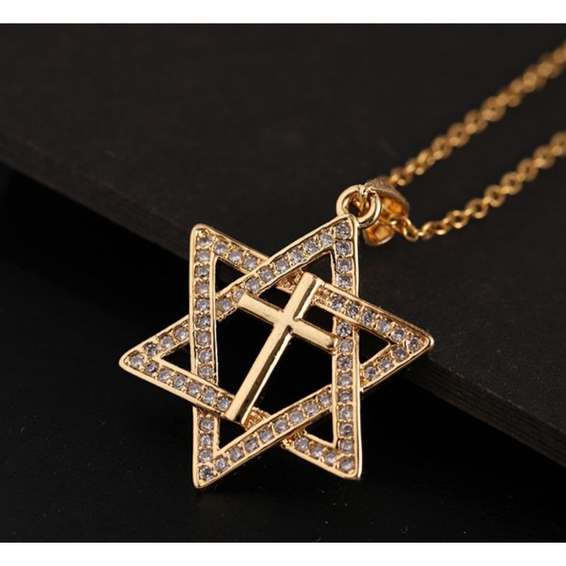 kalung liontin bintang salib | bintang daud