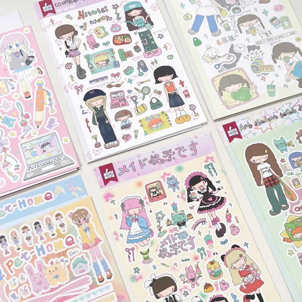 

[WindHeart] 1 lembar sticker sheet cute little series 2 fashionble girl y2k style girl sticker sheet sticker deco sticker aesthetic 22522