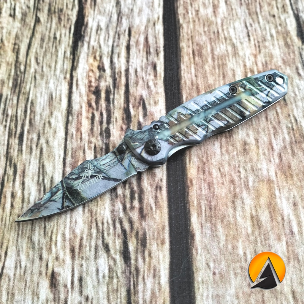 Pisau saku lipat traveling gerber camo P603