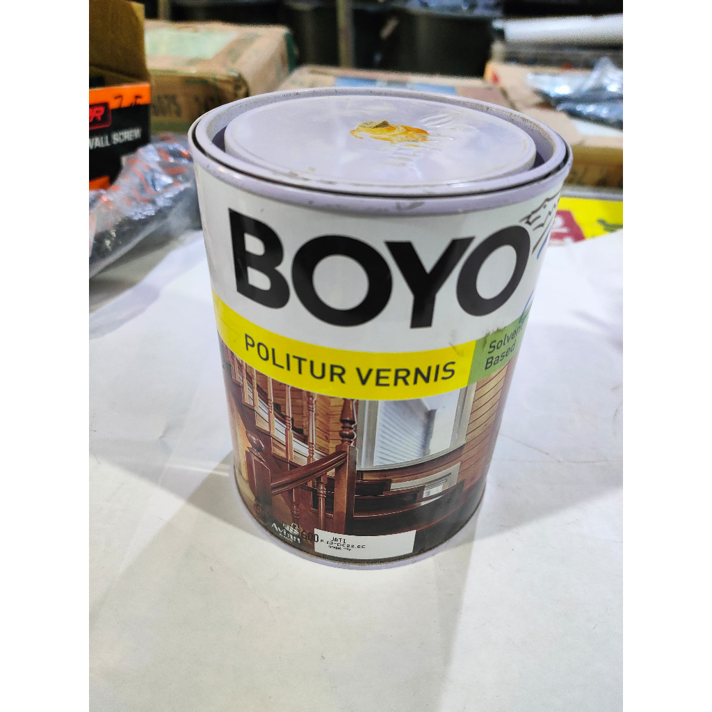 Cat Kayu Politur Boyo Solvent Based / Vernis Plitur BOYO 1 kg