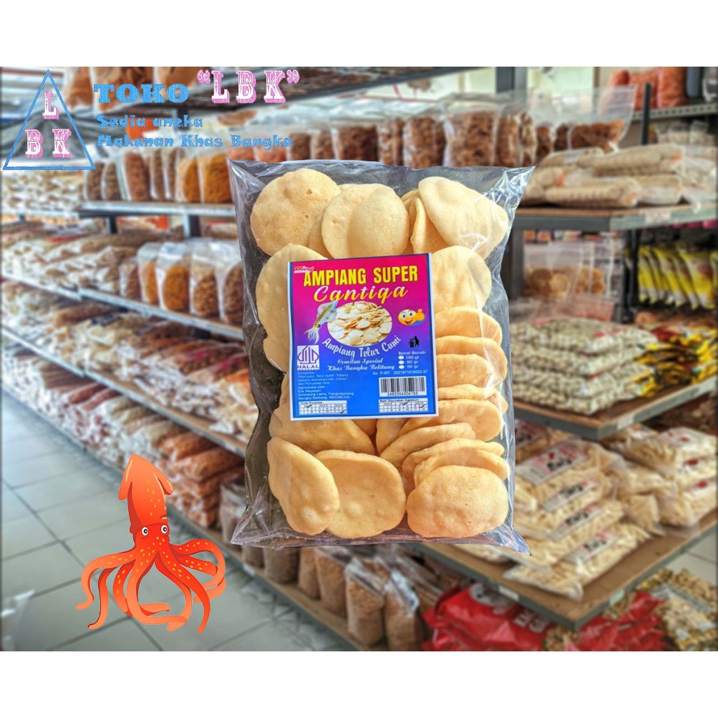 

Ampiang Telur Cumi Super Cantiqa / Kerupuk / Kemplang 100gr