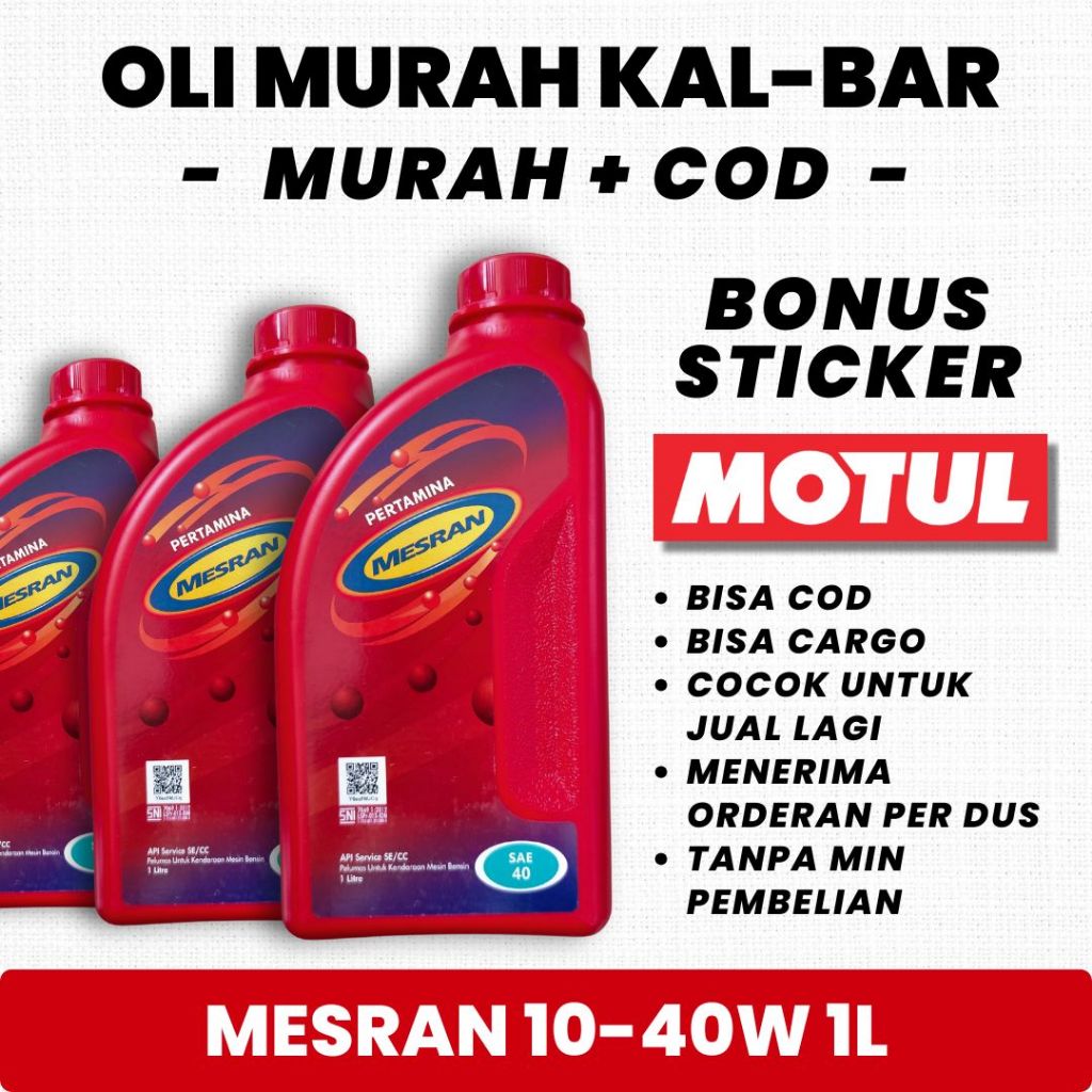 (BONUS STICKER) OLI MESRAN 1 LITER 10-40W