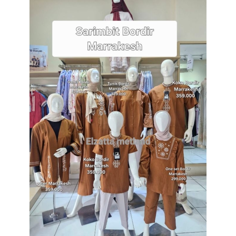 ELZATTA COUPLE KELUARGA SARIMBIT MARRAKESH BORDIR TERACOTTA BAHAN KATUN BORDIR MOTIF PREMIUM SARIMBI