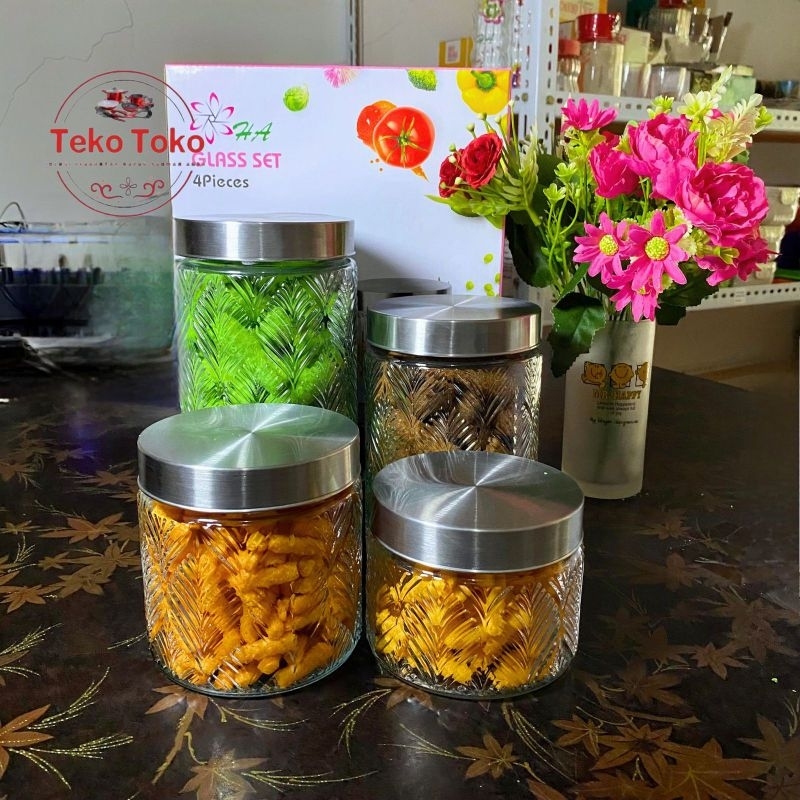TOPLES KACA LEBARAN 4in1 HA / Toples Kue Raya / Toples Cantik Model Besar