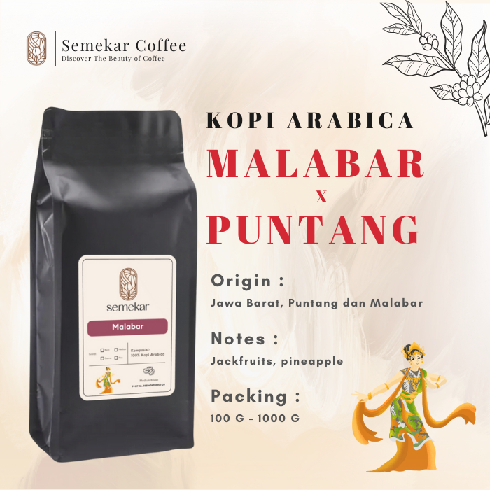 

Semekar Coffee - Kopi Arabica Malabar x Puntang Natural Anaerob Specialty Roasted Beans