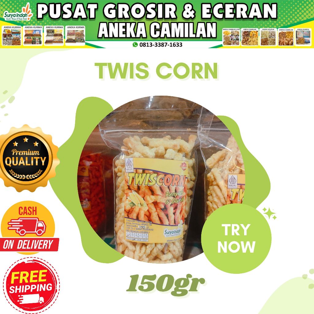 

Twis Corn packing 150gr dijamin originl kwalitas premium Surya Indah Jombang