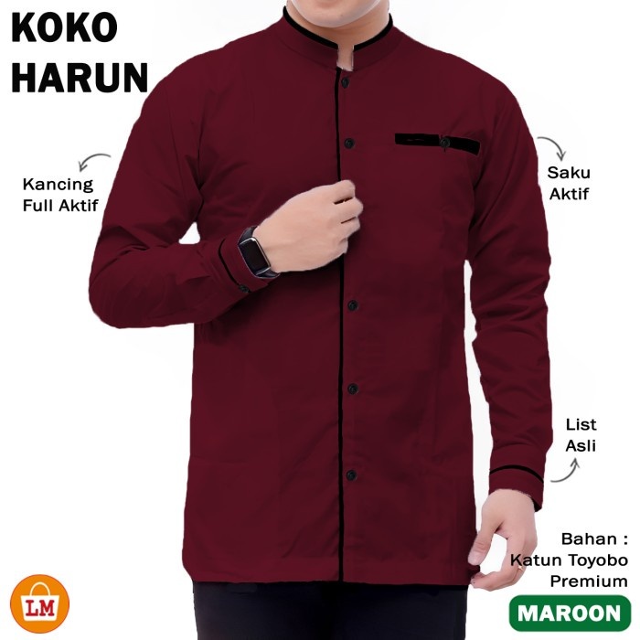 HAIRUN - NEW 2025 BAJU KOKO KEMEJA KURTA JUMBO KATUN TOYOBO PREMIUM LENGAN TANGAN PANJANG FULL KANCI