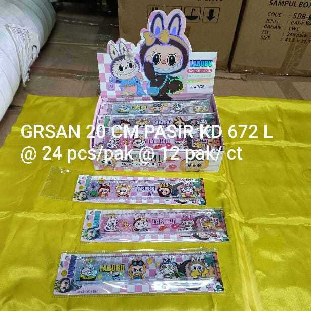 penggaris labubu air mainan panjang 20 cm ( ada glitter pasrinya) bahan tebal import china yosep kod