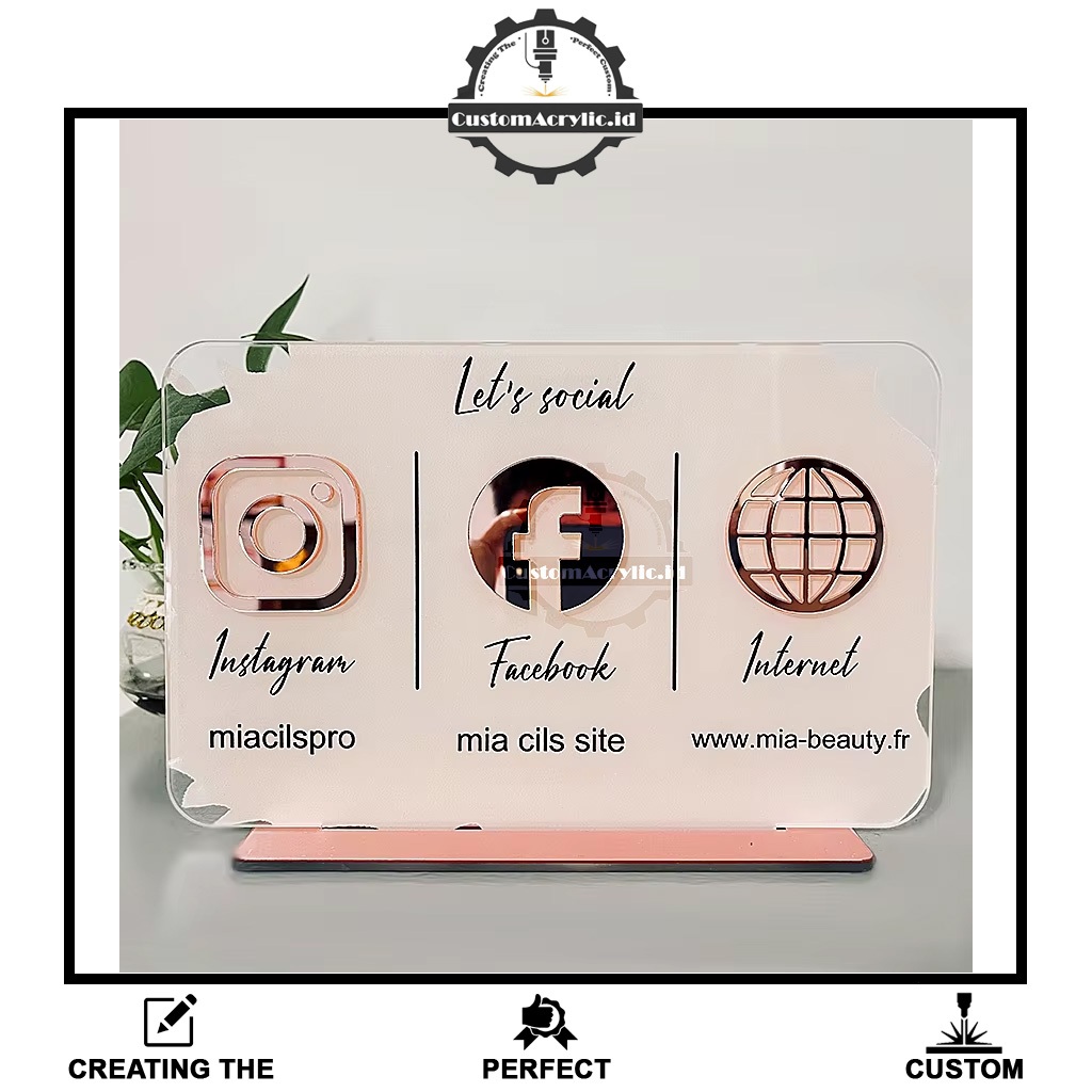 

Business Sign bisnis papan sign Social Media Boards Scanning QR Code Acrylic Glass Glass Decorations sosial media akrilik