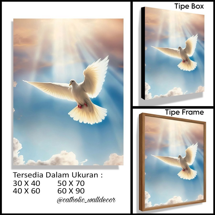 Hiasan dinding Kristen Katolik merpati/Roh Kudus/Holy Spirit 30x40cm