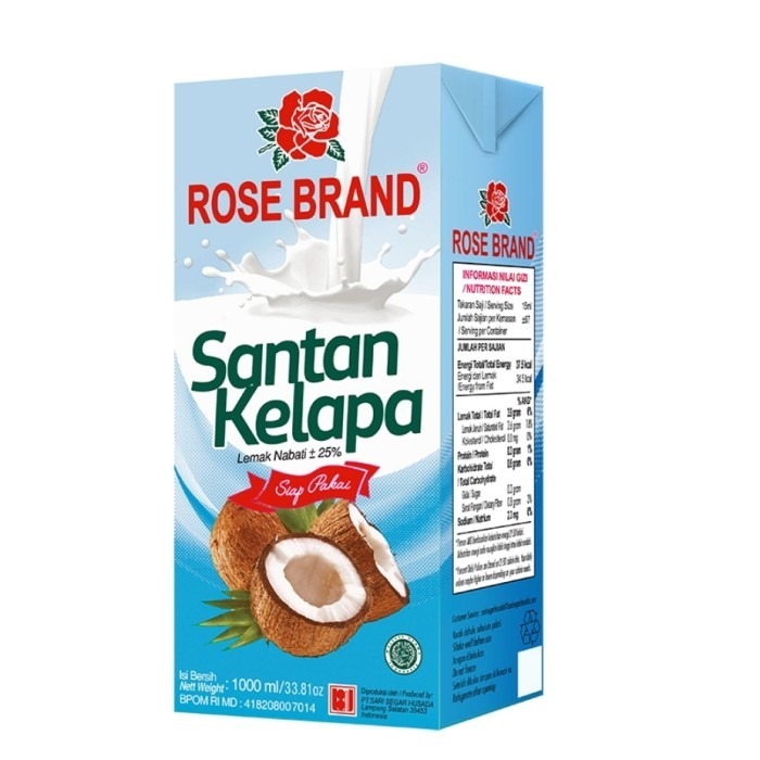 

ROSE BRAND SANTAN 1 LITER X 1,SANTAN KENTAL CAIR TAMBAHAN MAKANAN DLL