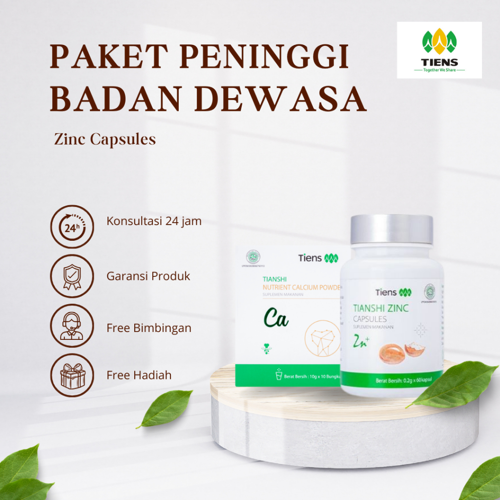 SUSU PENINGGI BADAN ANAK 1 SAMPAI 12 TAHUN - SUSU CALSIUM & ZINC LAKTAT TIENS ORIGINAL HALAL BPOM - 