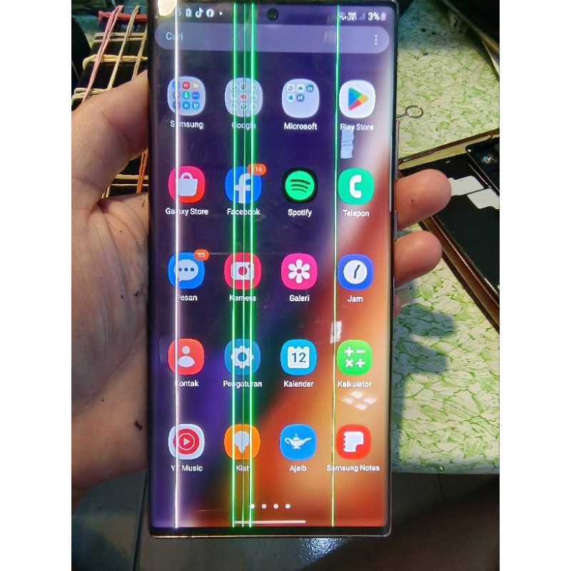 LCD samsung note 20 ultra copotan original bawaan garis 5 + tulangan