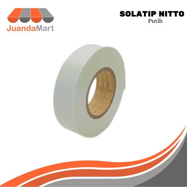 

Isolasi Solatif Solatip Lakban Nitto Putih HItan 3/4" x 20M