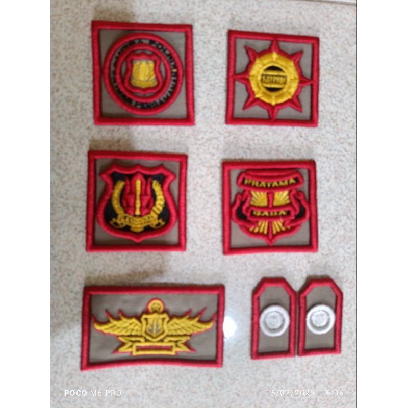 atribut satpam dasar coklat timbul, atribut satpam dasar coklat 3d, atribut satpam terbaru, logo bor