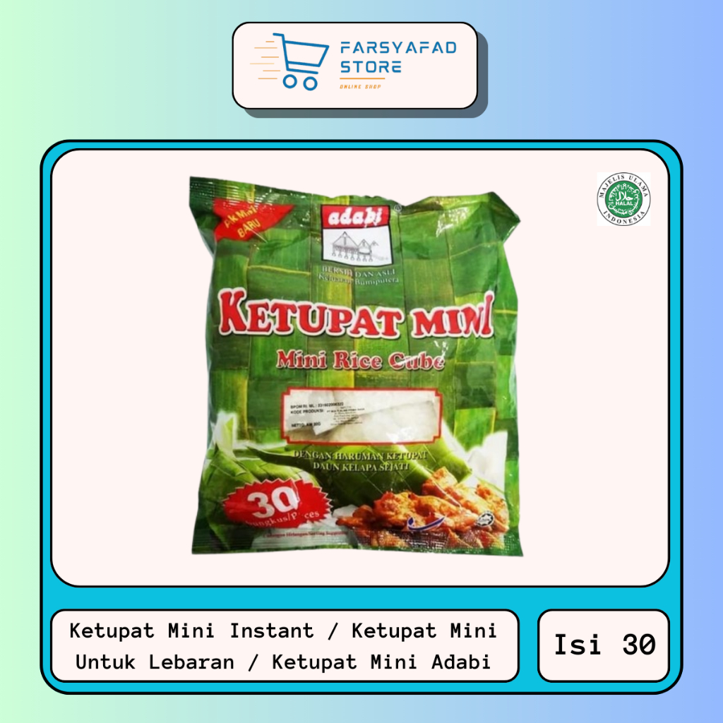 

Ketupat Mini Instant / Ketupat Mini Untuk Lebaran / Ketupat Mini Adabi Isi 30 Ukuran 600 gr