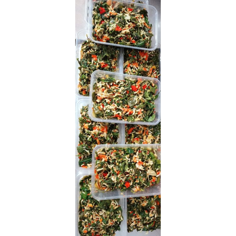 Tumis sambal teri daun ubi/singkong 250g± Frozen