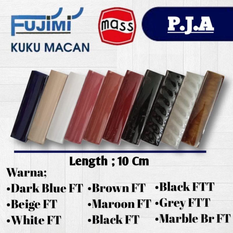 Kuku macan keramik sudut FUJIMI MOSAICH 10cm x 3 cm ( Satuan Meter )