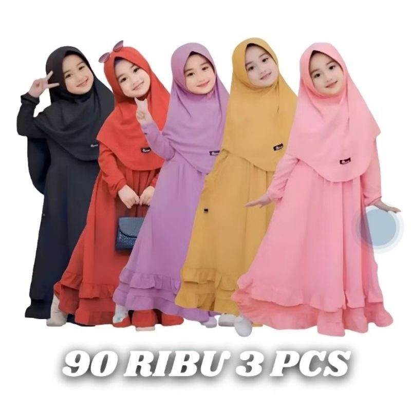 GAMIS ARSYLA / GAMIS ANAK SYARI SET BERGO