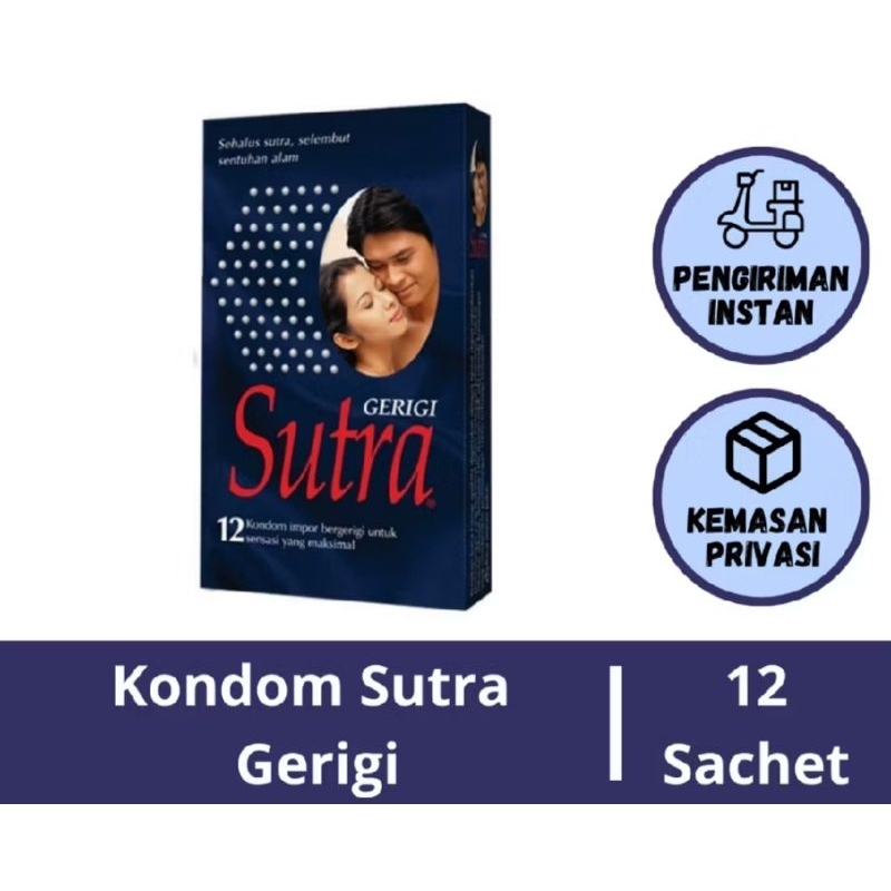 KONDOM SUTRA BIRU BERGERIGI 1BOX ISI 12+3