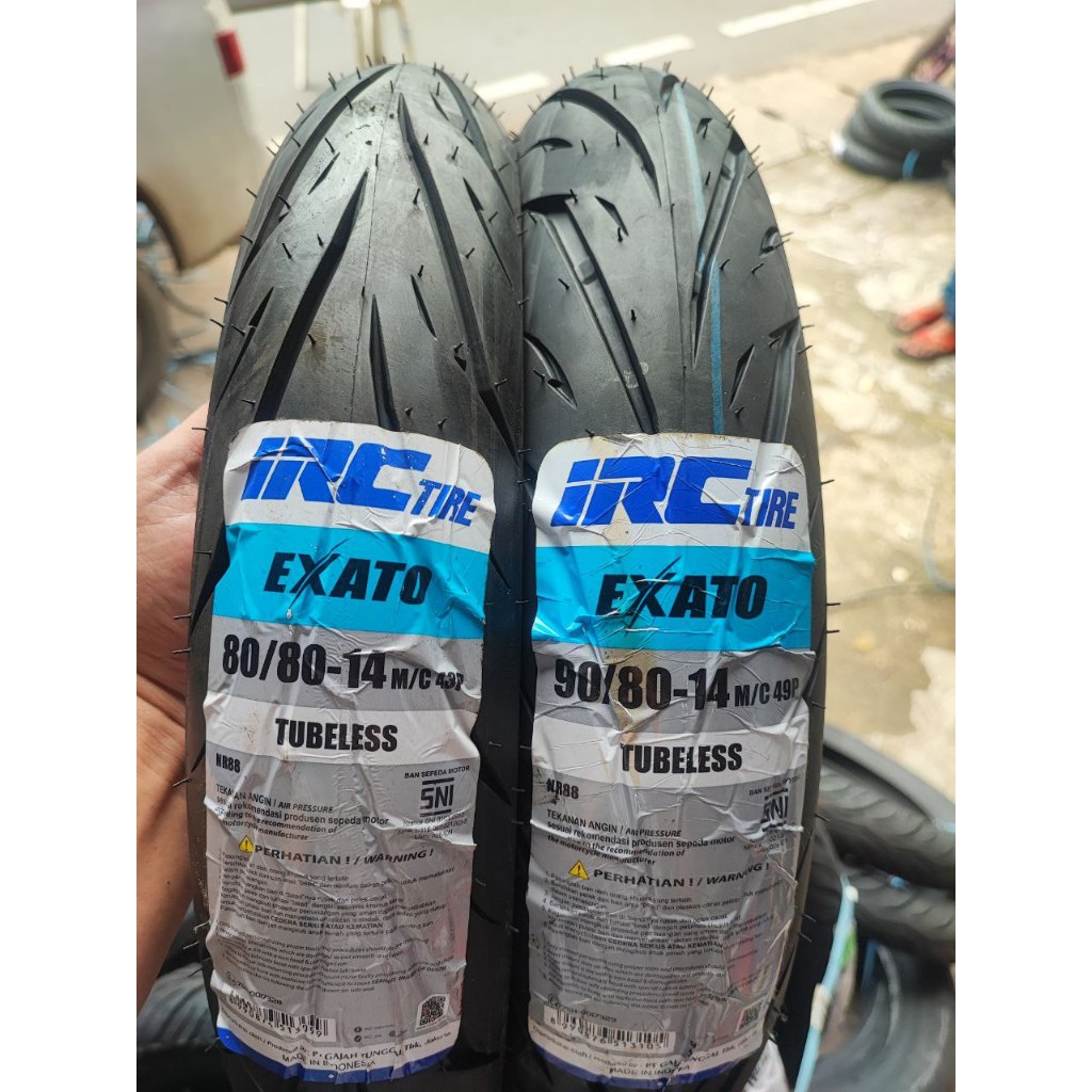 [READY COD] 1SET BAN IRC 80/80-14 DAN 90/80-14 EXATO, TUBELESS Ban Motor GEAR 125, BEAT, MIO, VARIO 