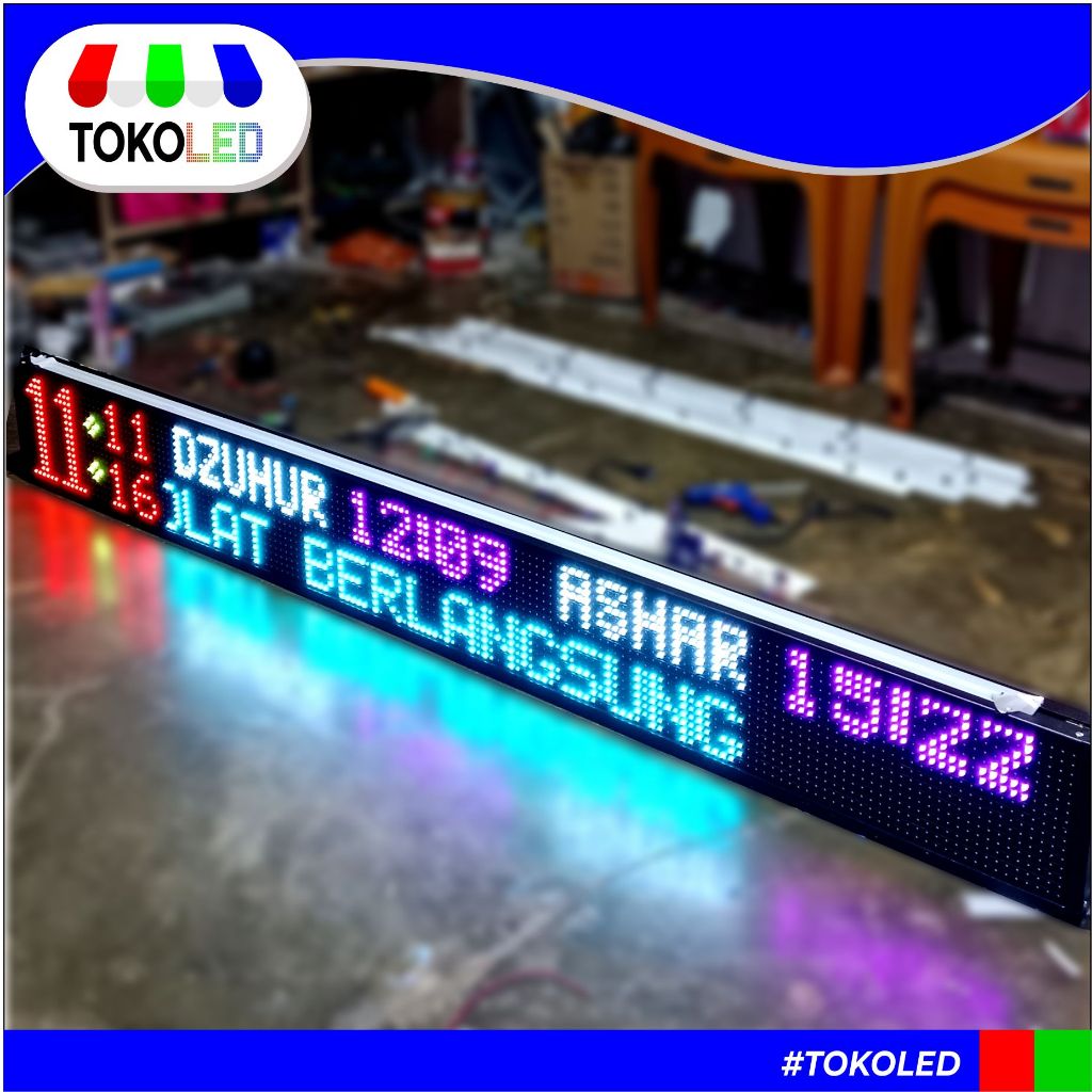 Jam Masjid JWS Auto Tartil Full Colour P10 20X130