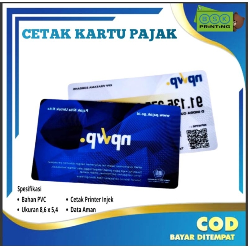 

CETAK KARTU PVC PAJAK // KARTU DOMPET