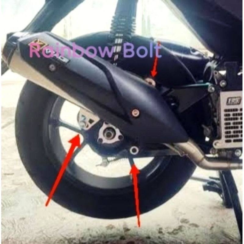 1 Set Baut Titanium Body Kenalpot  Yamaha Aerox Nmax Original Titanium Gr5