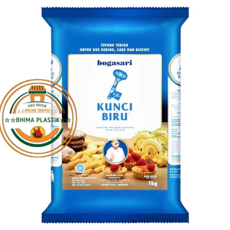 

Tepung terigu kunci biru premium 1kg / tepung kunci biru 1kg