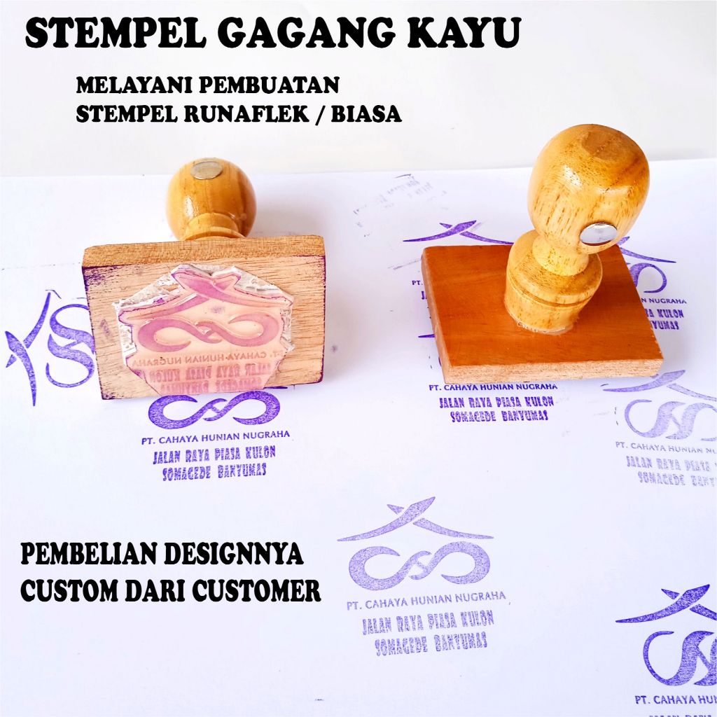 

Stempel Biasa Runaflek Gagang Kayu Custom Design