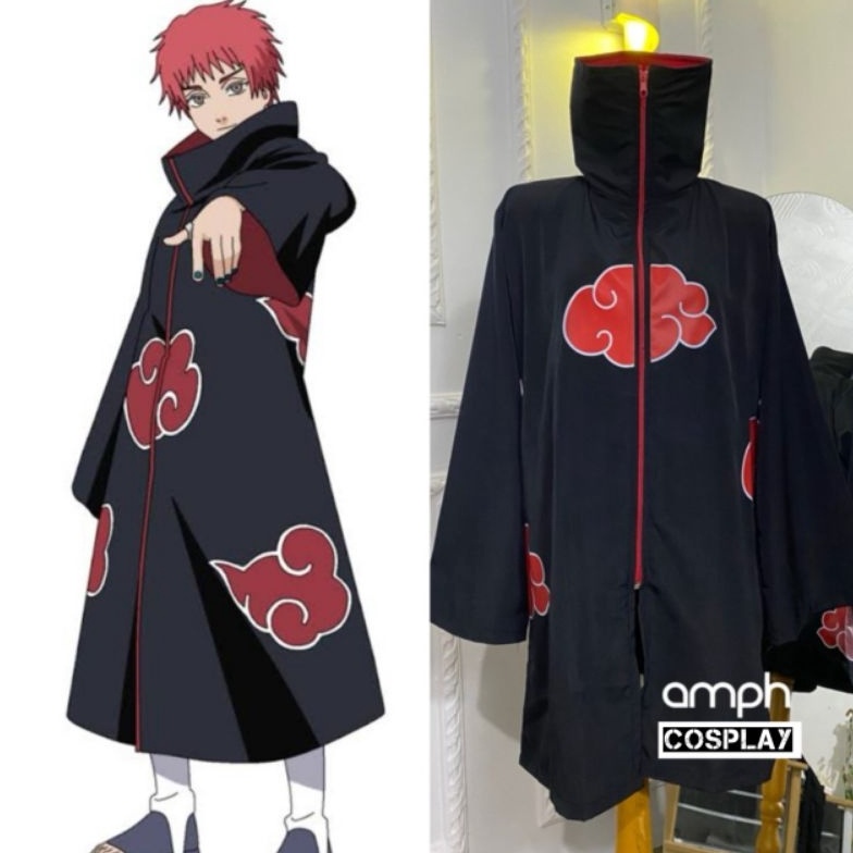 New Kostum Cosplay Jubah Akatsuki Anime Naruto Shipuden Costum Cosplay Anggota Akatsuki