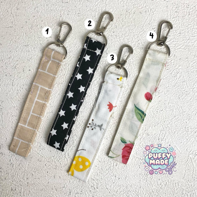 PuffyMade KEYCHAIN Gantungan kunci holder handmade kain perca motif lucu