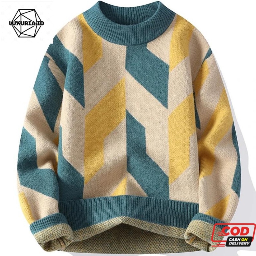 Ready Lucas Sweater Rajut Pria Luxuria Bahan Knit Premium Lembut Dan Tebal Rajutan Premium Quality