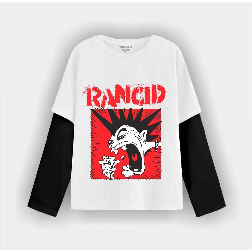 onthread clothing T-shirt Double layer rancid long sleeve kaos pria
