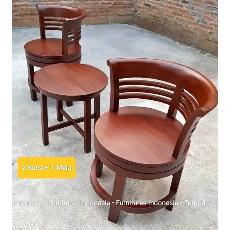 kursi teras putar / kursi teras jati / kursi jati teras / kursi cafe / kursi jati /