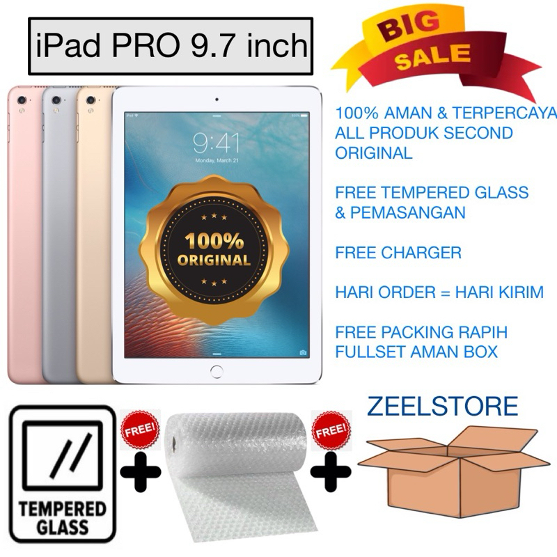 iPAD Pro 9.7 2016 WIFI ONLY 32GB 128GB 256GB GRAY SILVER