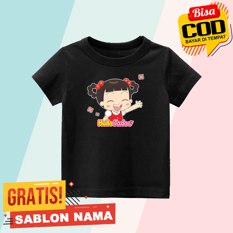 Baju Kaos Anak Hello Jadoo Choi Jadoo / Kaos Anak Laki Laki & Perempuan Custom Nama  Hello Jadoo Cho