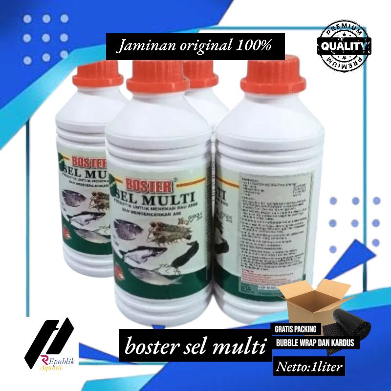 Probiotik ikan boster sel multi 1 liter / boster sel multi / mengurangi bau amis pada kolam