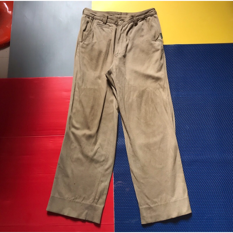 Vintage Taras Boulba asics Trouser pangs cream beige permanent press TARAS BOULBA Button Trimming Wi