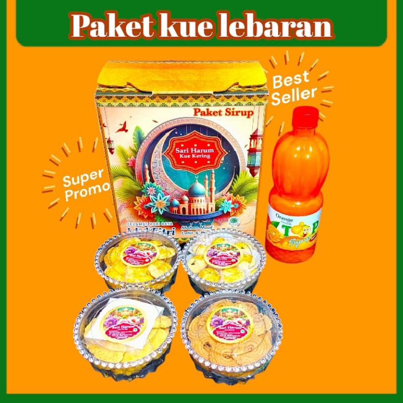 

PAKET KUE LEBARAN 4 KUE 1 SIRUP SARI HARUM KUE KERING