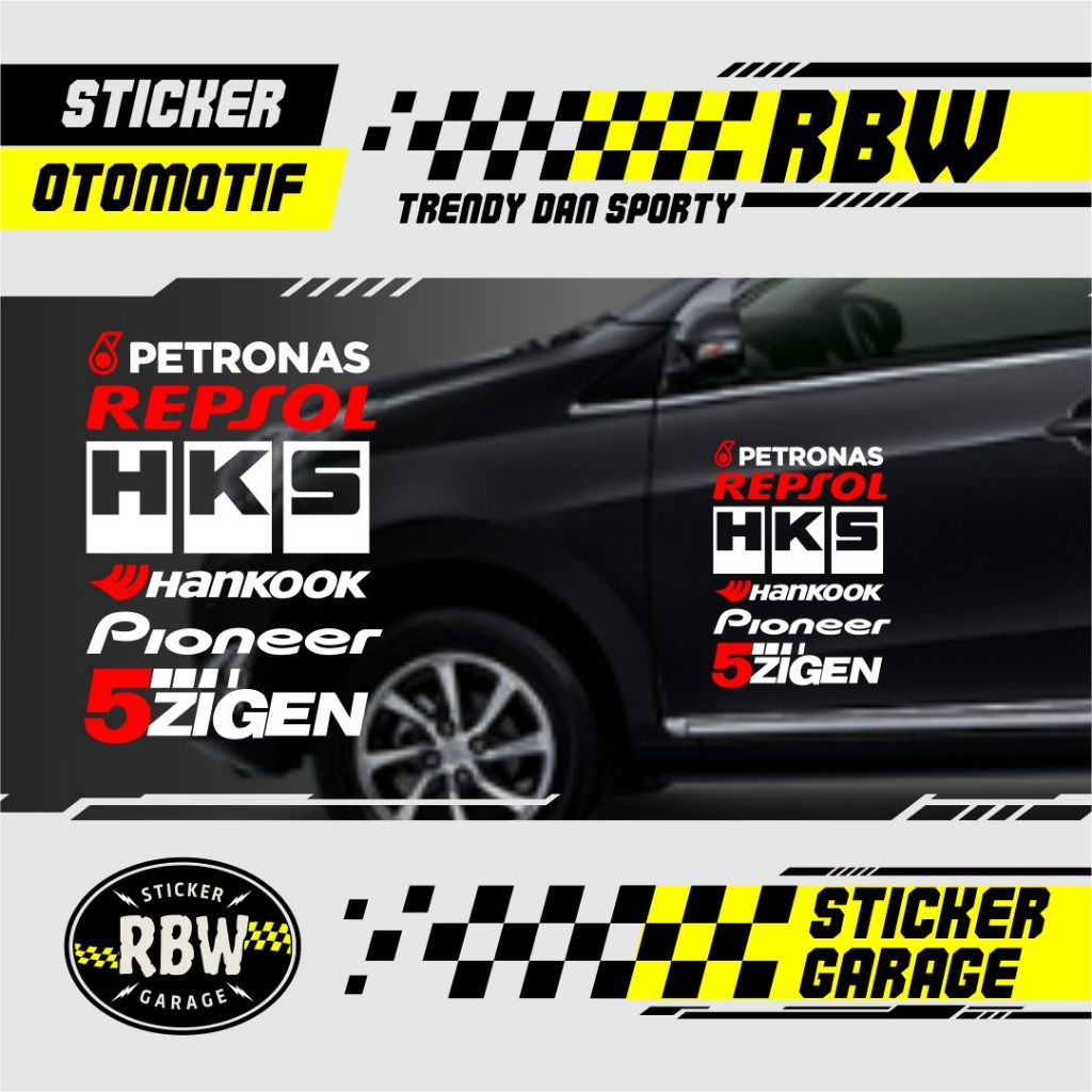 Sticker Stiker Cutting Logo Emblem Petronas, Repsol, HKS, Hankook, Pioneer, 5zigen