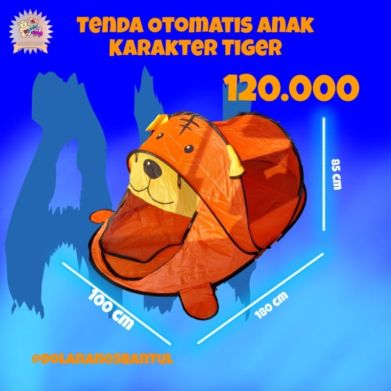 Tenda Otomatis Anak Karakter Harimau Mainan Tenda Karakter Animal Hewan Jumbo Besar