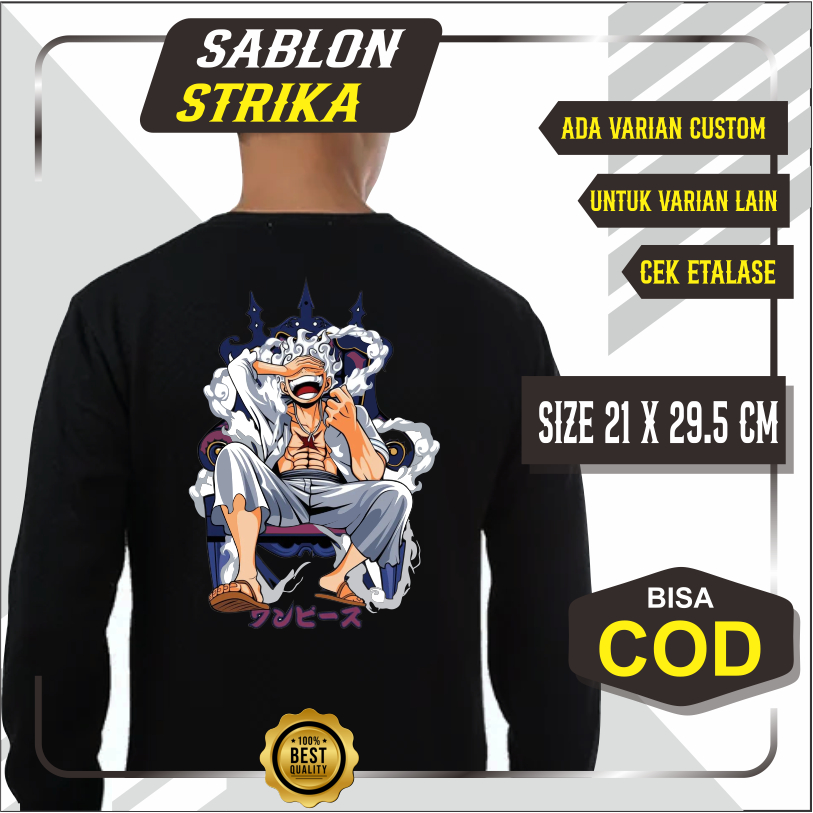 sablon dtf one piece siap press /stiker baju /gambar viral keren