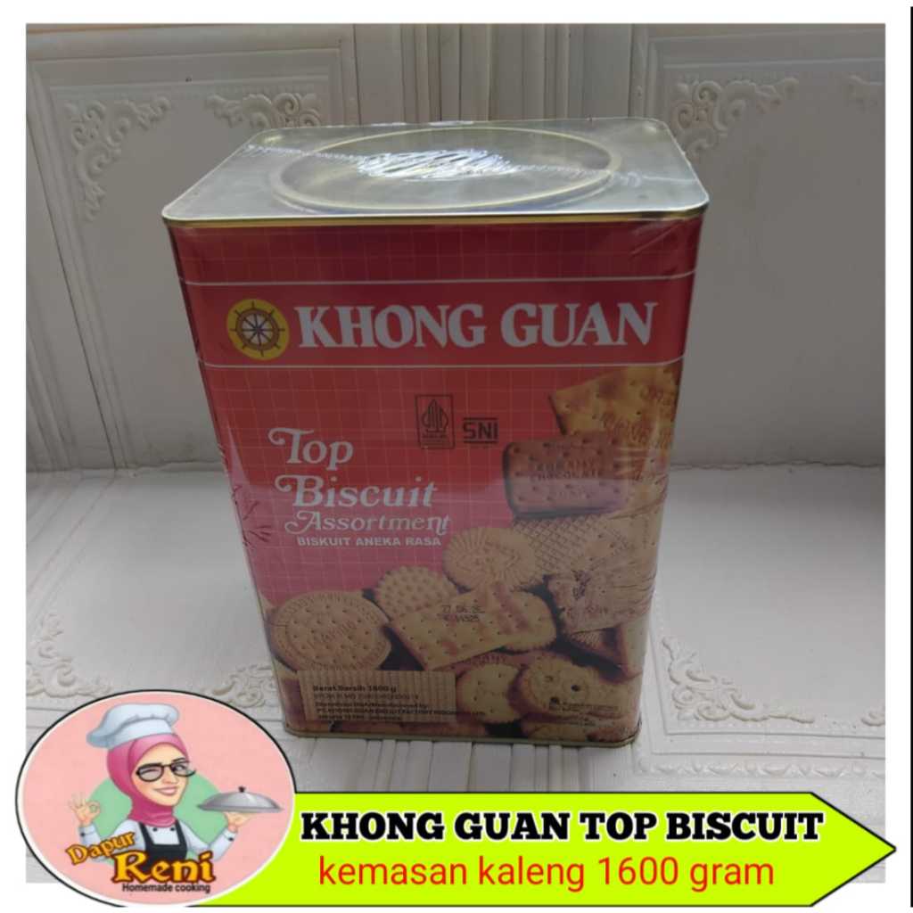 

Khong guan top biscuits kemasan kaleng persegi 1600gr