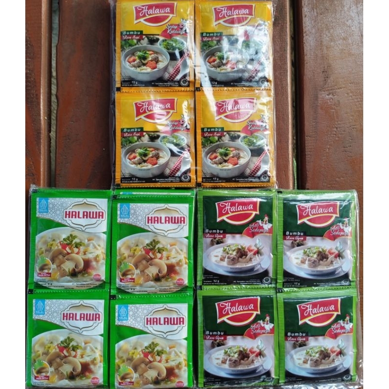

Halawa Bumbu Serbaguna Rasa Jamur, Rasa Ayam, Rasa Sapi 1 Pack Isi 24 x 12 g.