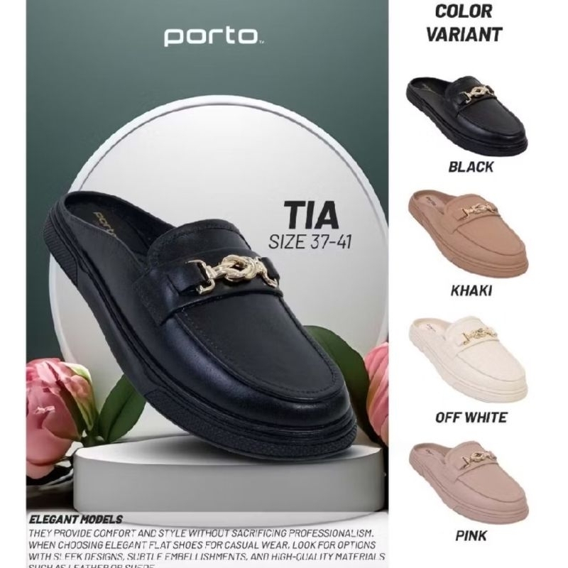 sepatu sandal wanita sandal selop wanita sandal porto tia