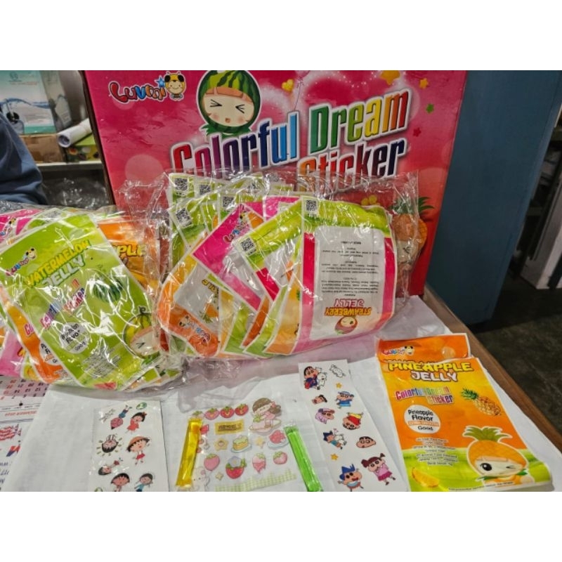 

Jelly Aneka rasa buah Berhadiah Sticker 1 pax isi 30 pcs